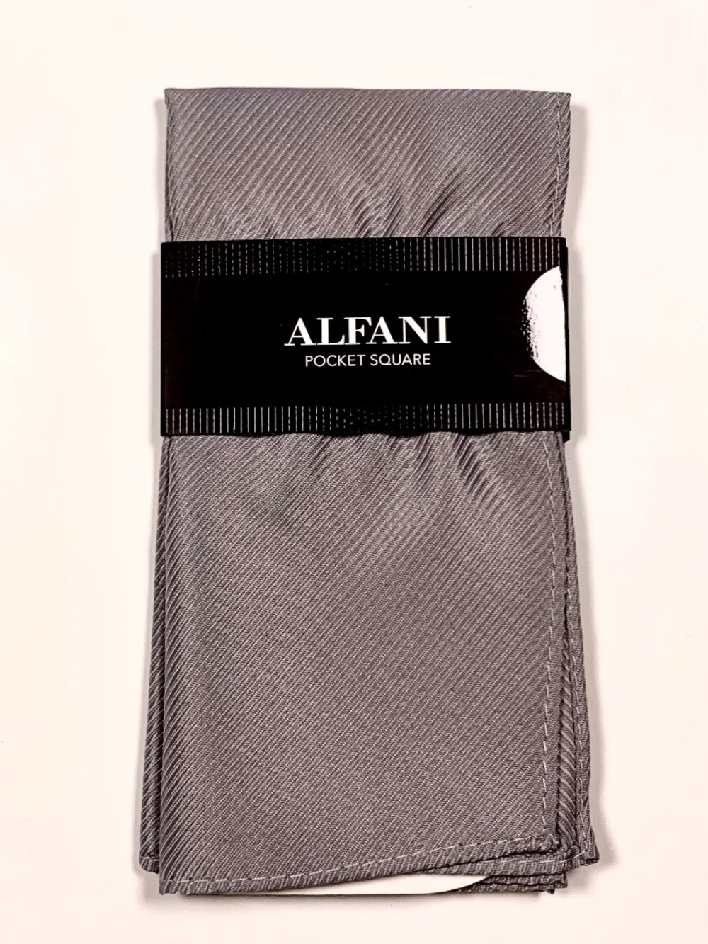 Alfani Men’s Classic Pocket Square Handkerchief Dark Gray Diagonal Twill Weave